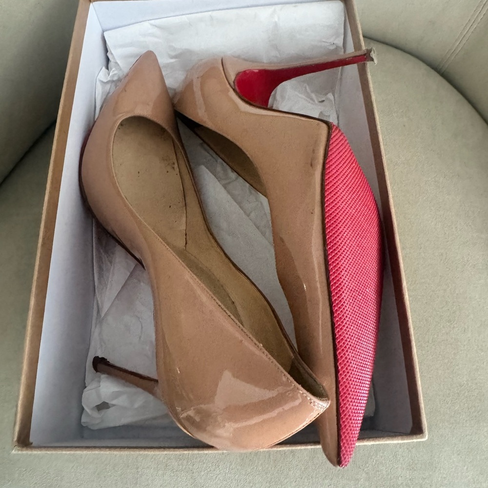 Christian Louboutin Beige Heels DECOLLETE - Picture 13 of 14